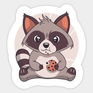raccoon is cute and lovely animal Sticker